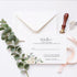 Elegant White Dusty Blue Foliage Acrylic Wedding Invitations CWIA178